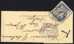 INDO-CHINA 1904 News Band Wrapper Addressed To Saigon Bearing French General Colonies Postage Due 50c Blue (Yv.28), Tied - Sonstige & Ohne Zuordnung