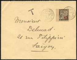 INDO-CHINA 1905 Envelope Addressed To Saigon Bearing Indo-China Postage Due 30 On 60c Black (Yv.4), Tied By Saigon Centr - Sonstige & Ohne Zuordnung