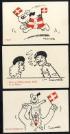 1945 Set Of 10 WWII Stenders Forlag Liberation Cards Hurra For Montgomery Etc. Comic Designs Of Flag Waving Etc. All Unu - Sonstige & Ohne Zuordnung