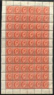 1904 MCCA 1d Vermilion Complete M Sheet Of 60 With Full Sheet Margins, Eight Stamps Are Hinged, Others UM, SG.44, Cat. & - Sonstige & Ohne Zuordnung