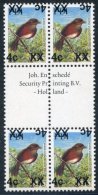 2006-13 Bird Provisional 4c On 13c Large XX Variety DOUBLE OVERPRINTING Being INVERTED Gutter Block Of Four, SG.1342a, S - Sonstige & Ohne Zuordnung