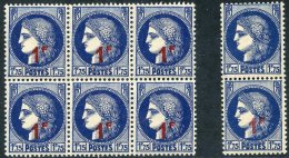 1941 1f On 1f.75 Vertical Pair, Top Stamp With Surcharge Omitted UM, A Normal Block Of Six Accompanies, Maury 486d. (8) - Otros & Sin Clasificación