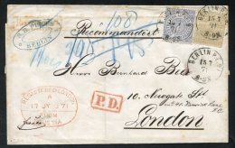 NORTH GERMAN CONFEDERATION 1871 Entire Letter Registered From Berlin To London & Showing Fine Red Oval 'Registered L - Sonstige & Ohne Zuordnung