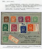 1922 Reg Envelope To Cologne, Franked First Airmail Set + Additional 80pfg, Cancelled Augsburg, Bears Red Two Line Air A - Sonstige & Ohne Zuordnung