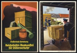 1930's Two Scarce Coloured Reichbahn Cards. (2) - Sonstige & Ohne Zuordnung