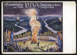 1934 Saarbrucken Fund Raising Card Commemorating The VDA Convention, Unused Card Slightly Soiled & Edge-wear. Quite - Sonstige & Ohne Zuordnung