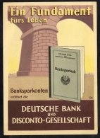 1935 Coloured Used Advertising Card For Deutsche Bank. Scarce. (1) - Sonstige & Ohne Zuordnung