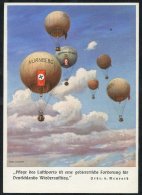 1937 Gordon Bennett Balloon Race Attractive Commemorative Card. - Sonstige & Ohne Zuordnung