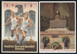 1937 Propaganda Card Honouring The Fallen Of 9.11.23, Another Card Of 1938 Commemorating The Sports Festival, Breslau. ( - Sonstige & Ohne Zuordnung