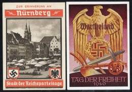 1937 Two Different Riechsparteitage Cards, Also 1940 Day Of Freedom Card For Wartheland. (3) - Sonstige & Ohne Zuordnung