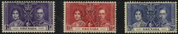 1937 Coronation Set Of Three Perforated SPECIMEN Type B9 M, 2½d With Short Perf & Small Adhesion On Rev, CW S - Sonstige & Ohne Zuordnung