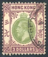 1912-21 MCCA $3 Green & Purple VFU, SG.114. (1) Cat. £130 - Sonstige & Ohne Zuordnung