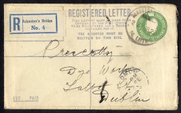 1923 5d Green KGV Registered Letter Envelope From Johnson's Bridge To Dublin With Corresponding Reg Label. Scarce. - Other & Unclassified