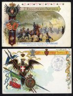 1905-10 (circa) Italian Military Regimental Cards (7) Incl. 7th Infantry, Modena Military Academy, 6th Regiment Of Infan - Autres & Non Classés