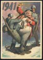 1941 Propaganda Card Showing Soldiers Extracting John Bull From Britain. - Autres & Non Classés