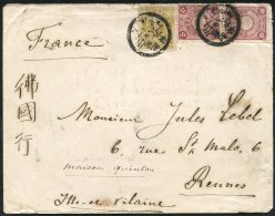 1904 Envelope Addressed To France Bearing 'Koban' 4s Bistre (SG.118) Mixed With 'Chrysanthemum' 3s Maroon (SG.138), Tied - Sonstige & Ohne Zuordnung