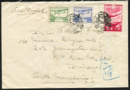 MANCHURIA 1937 Airmail Envelope Addressed To Dairen, South Manchuria Bearing 2s Red (Yv.243) & Airmail 16½s G - Sonstige & Ohne Zuordnung