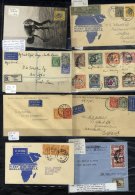 1900-50's Postal History Selection Of 35 Covers Incl. First Flights, Registered Mail, Stationery, Multiple Or Mixed Fran - Autres & Non Classés