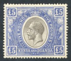 KENYA & UGANDA 1922-27 MSCA £5 Back & Blue Fine M, Minor Tones, Fresh Appearance, SG.99, Scarce. Cat. &pou - Sonstige & Ohne Zuordnung