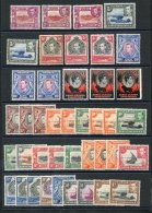 1938-54 KGVI Defin Set, Almost Complete M With Shades, Perfs Etc. Incl. 5s (3), 10s (3), £1 (3), From SG.131/150b, - Autres & Non Classés