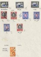 1938-54 KGVI Defins, VFU Range Of Vals To 10s (2) With Perf Variations & Shades, All Identified On Leaves, From SG.1 - Autres & Non Classés
