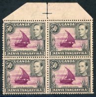 1938 50c Purple & Black Top Marginal UM Block Of Four Incl. 'rope Not Joined To Sail' (R2/5), Gum Heavily Toned, SG. - Sonstige & Ohne Zuordnung
