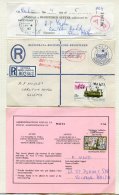1980-90's Group Of Registered Envelopes & Postal Stationery With Instructional Marks - S/line 'POSTED OUT OF COURSE' - Sonstige & Ohne Zuordnung