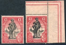 1922 MSCA £1 Black & Carmine-red (wmk Sideways), Fine M, SG.139, 1925 £1 Black & Bright Carmine (wmk - Sonstige & Ohne Zuordnung