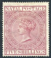 1874 CCC 5s Maroon P.15½ X 15, Part O.g. (heavy Hinge Remnants), SG.71a. (1) Cat. £475 - Sonstige & Ohne Zuordnung