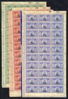 1924 Surcharge Set Each In UM Sheets Of 30, Some Toning In Places & 1d On ½d Sheet With Three Creased Stamps, - Sonstige & Ohne Zuordnung