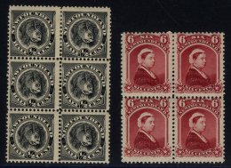 1894 ½c Black, Fresh M Block Of Six, 6c Fresh M Block Of Four, SG.59/60. (10) Cat. £188+ - Sonstige & Ohne Zuordnung