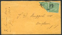 1851-60 6d Yellow-green (2) - One Bisected Diagonally, Both With Full Margins, Clearly Tied By Oval Grid On 1860 (July) - Sonstige & Ohne Zuordnung