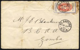 B.C.A 1898 (Apr) Envelope From Blantyre To Zomba Franked By 1898 Setting II Imperf 1d Vermillion & Grey Blue (faults - Sonstige & Ohne Zuordnung