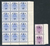 1900 Subsequent Printings, 1d On 1d Purple, Fifth Setting, A Vertical Pair With Margin At Right [6/12], Both Variety 'R' - Sonstige & Ohne Zuordnung