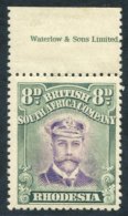 1913-19 8d Admiral Die II P.15 Top Marginal Imprint 'Waterlow & Sons Ltd' Fine M, SG.246. (1) Cat. £200. - Sonstige & Ohne Zuordnung