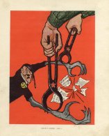 1941 Propaganda Poster (11" X 9½") By Kukryniksy Titled 'Pincer In To Pincers' Shows A Striking Image Of A Terrif - Sonstige & Ohne Zuordnung