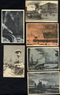 1941-44 The Siege Of Leningrad, Range Of 37 Unused Post Cards Of Various Scenes Incl. Shipping, Search Lights, Buildings - Sonstige & Ohne Zuordnung