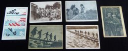 1943 Propaganda Cards (5) In Black & White Or Sepia Incl. Russian Soldiers Wearing Gas Masks, Map Reading Etc. Also - Sonstige & Ohne Zuordnung