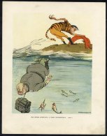 1943 Propaganda Poster (11" X 9½") Comic Image Depicting Mussolini Under Water With A Weight Tied To His Neck &am - Sonstige & Ohne Zuordnung