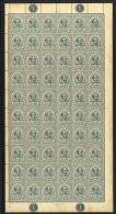 1899-1908 Prepared For Use But Not Issued 5c Olive-grey & Green, Complete UM Pane Of 50 (unusual Gum Toning), SG.48. - Sonstige & Ohne Zuordnung