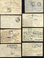 MILITARY 1917-18 Selection Of 14 Cards, Some Greek Or French Bearing A Variety Of FPO's & Censor Cachets Together Wi - Sonstige & Ohne Zuordnung