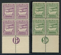 1925 Air Stamps 1d To 9d Set Of Four In M Blocks Of Four From The Foot Of The Sheet With Figures Of Value In Circle In T - Autres & Non Classés