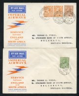 1932 Imperial Airways First Regular Service To South Africa 20th Jan - Six First Flight Covers Written Up On Leaves Incl - Autres & Non Classés