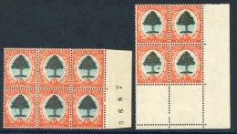 1933-48 6d Green & Vermilion, Die I With 'falling Ladder' Variety [R.5/10] Contained In A Block Of Six From The Righ - Autres & Non Classés