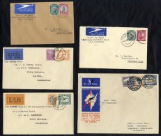 1934-35 First Flight Covers (5) From 1934 July 31st Imperial Airways/SNA Madagascar Johannesburg - Majunga, Another For - Sonstige & Ohne Zuordnung