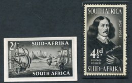 1952 Van Riebeeck 2d Photographic Proof, 4½d Photographic Mock Up Pasted Over Two Pieces Of Perforated Selvedge; - Autres & Non Classés