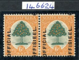 OFFICIALS 1926 6d Green & Orange, Bilingual Pair, Fine M, Scarce. RPS Cert. 1988, SG.O4, Cat. £650. - Autres & Non Classés