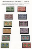 1924 Setting VI ½d To £1 Set Of Twelve In Horizontal Pairs With English Stamp At Left, M (£1 With A S - Sonstige & Ohne Zuordnung