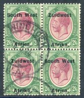 1924-25 Setting IV 2/6d Purple & Green Block Of Four, Neatly Cancelled By Large Part Windhoek 1924 D/stamp; Fine &am - Sonstige & Ohne Zuordnung