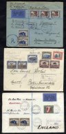 1931-57 Covers Written Up On Leaves Incl. 1931 Aug Internal First Flight With Undated Rubber 'LUGPOST/AIRMAIL' Cachets F - Sonstige & Ohne Zuordnung